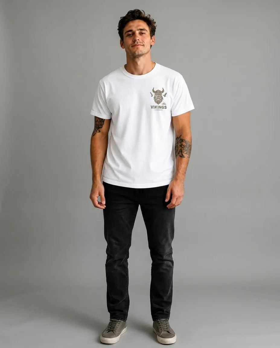 Color: White | View: Front | Vikings Chest Logo Tee