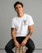 Color: White | View: Model | Vikings Chest Logo Tee