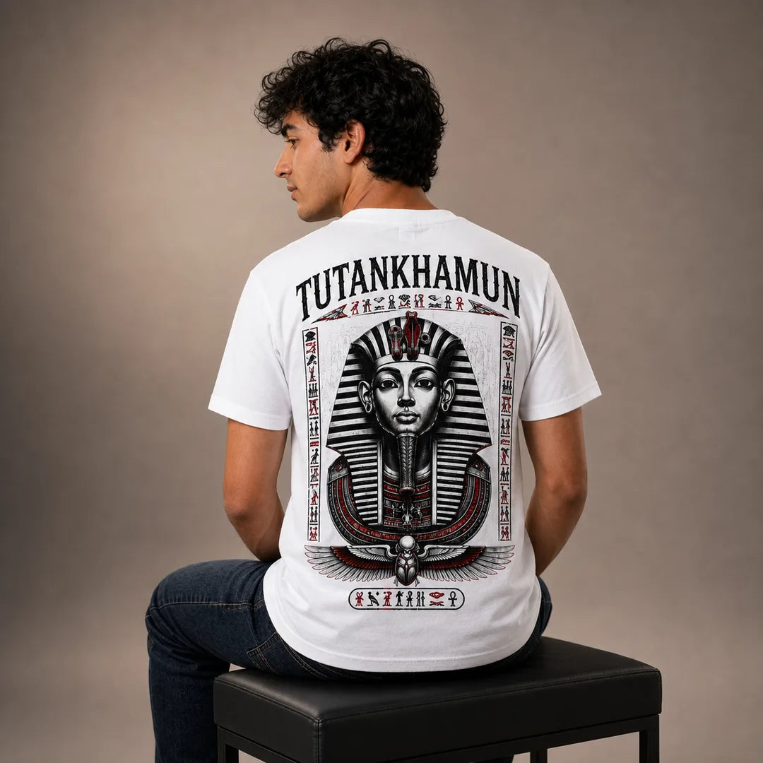 Color: White | View: Model | Tutankhamun Tee