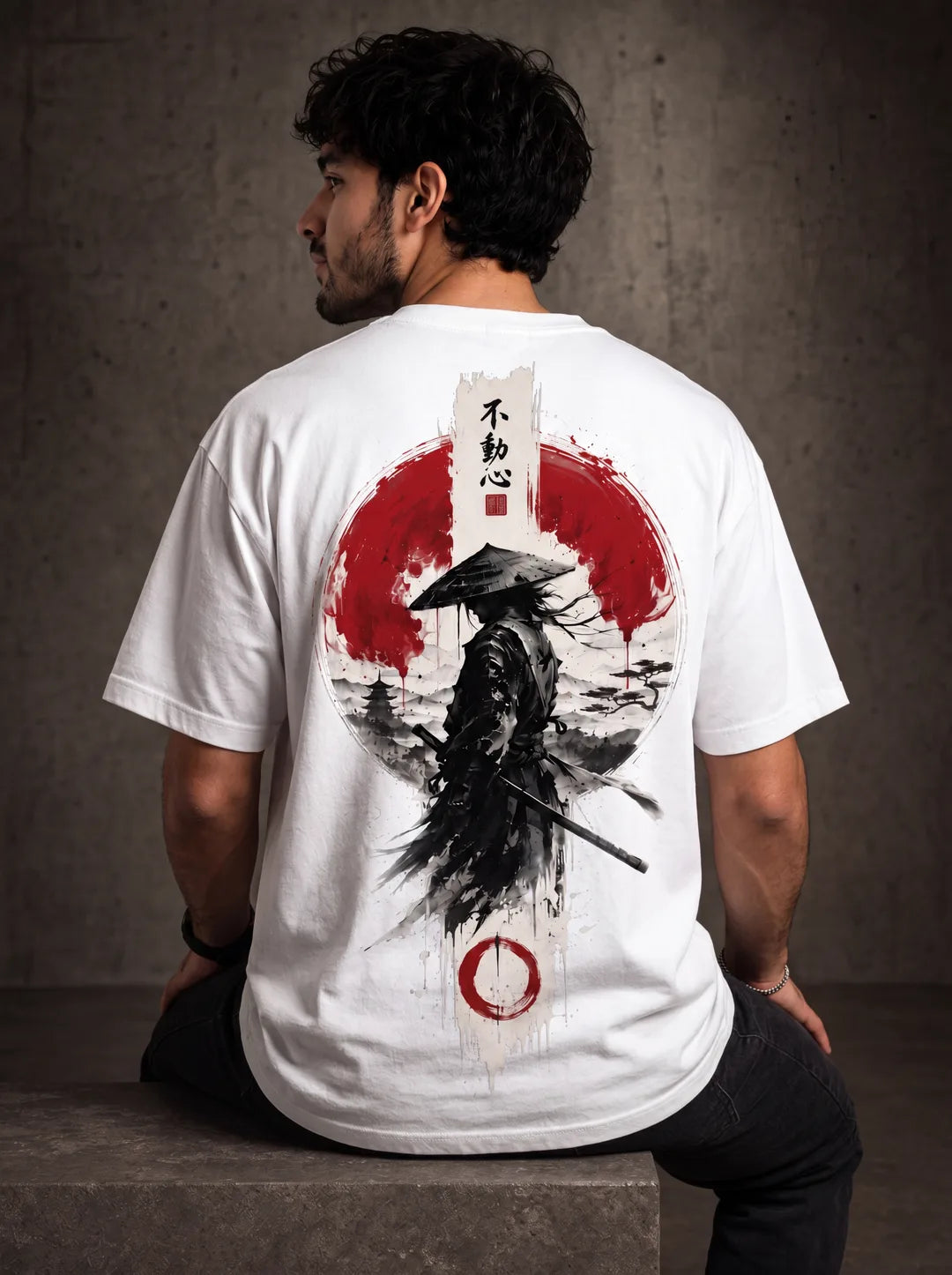Color: White | View: Model | Samurai Design 1 Tee