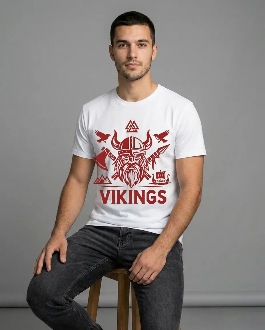 Color: White | View: Model | Vikings Tee