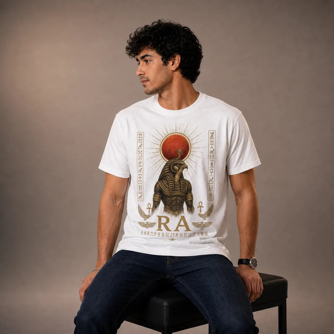 Color: White | View: Model | Ra Tee