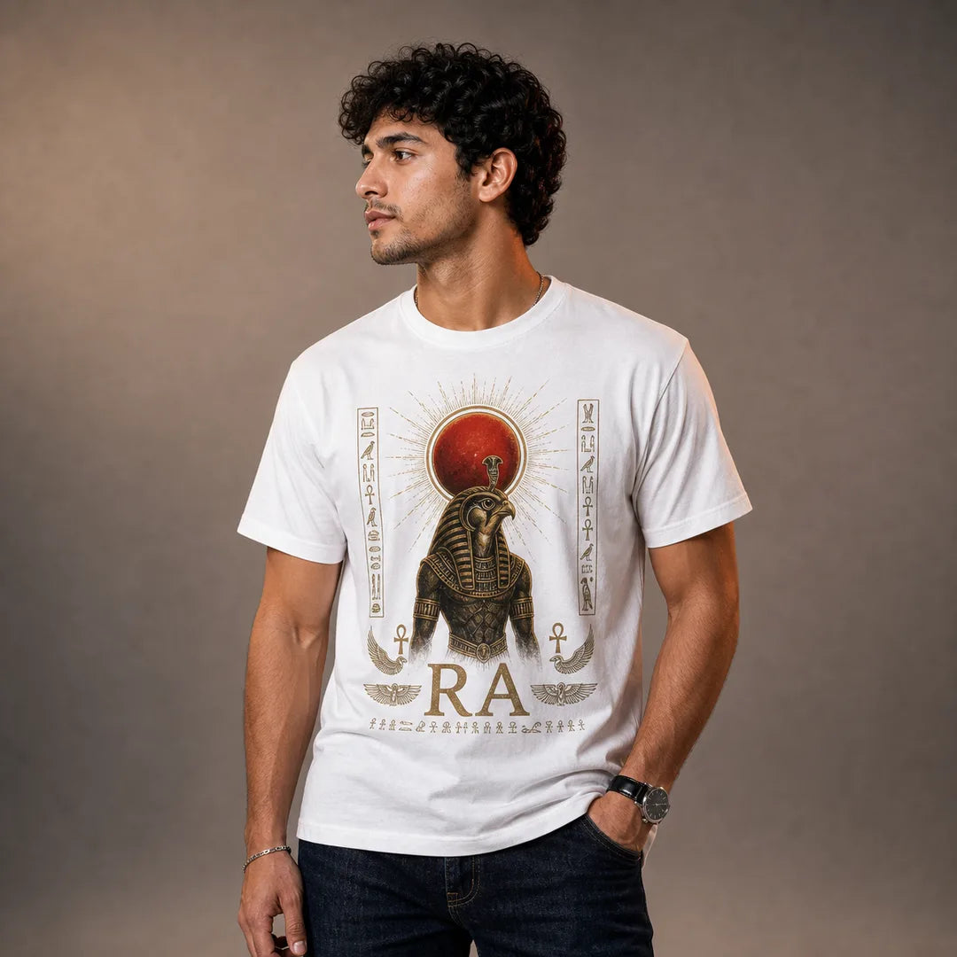 Color: White | View: Side | Ra Tee