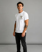Color: White | View: Side | Vikings Chest Logo Tee