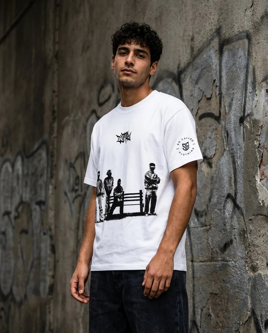 Color: White | View: Side | Dutty Red Tee