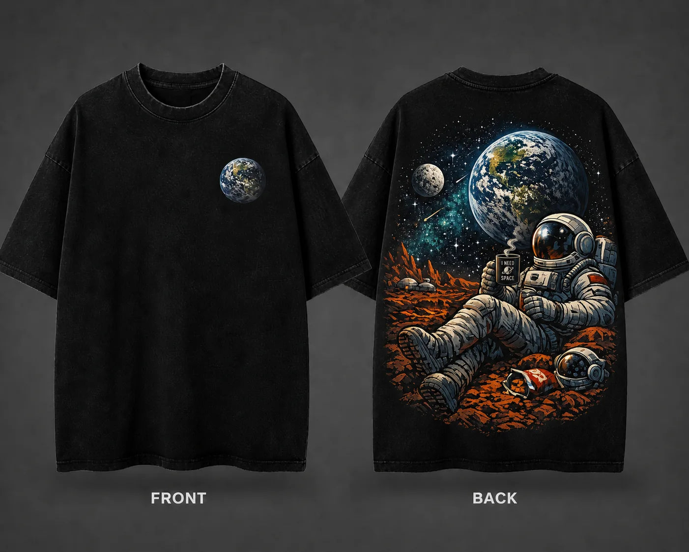 Spaceman Design 1 Tee / Front and back artwork